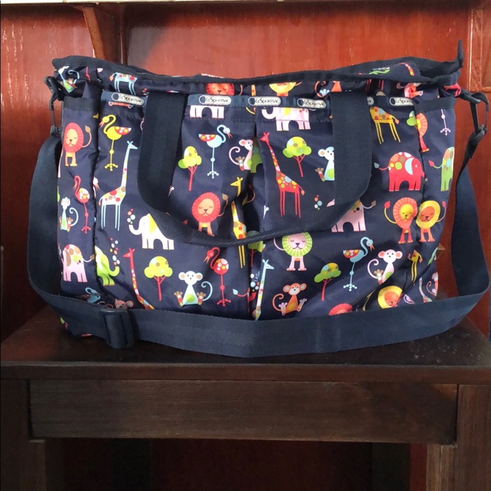 LeSportSac Ryan Diaper Bag - Zoo Cute Print (EUC)
